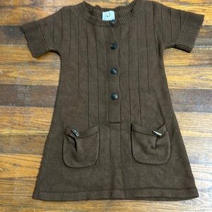 MAYLE chocolate brown short sleeve sweater dress cashmere wool blend Women’s S